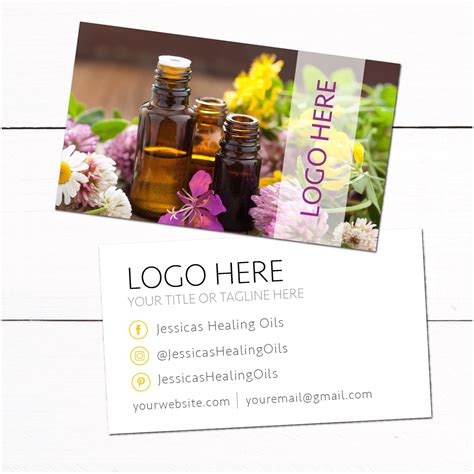 Essential Oils Business Card - Wellness Advocate Business Card - Oil B – Taylor George Designs