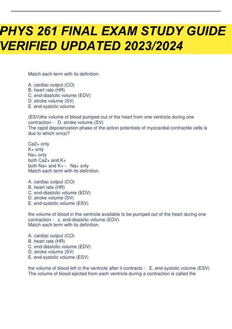PHYS 261 FINAL EXAM study guide Q&A verified 2023/2024 updates - PHYS ...
