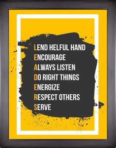 Motivational Poster Quote – LEADERS- Lend helpful hand, Encourage ...