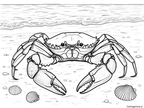 Realistic Crab Coloring Pages