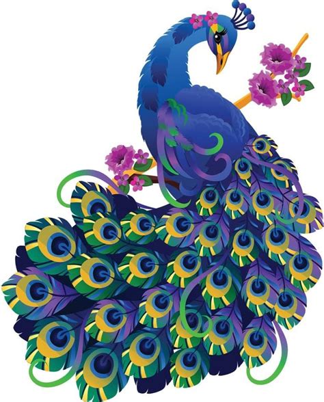 Decals Design 'Unique Blue Peacock' Wall Sticker (PVC Vinyl ...
