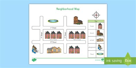 Neighborhood Map For Kids | Teaching Resources | Twinkl USA