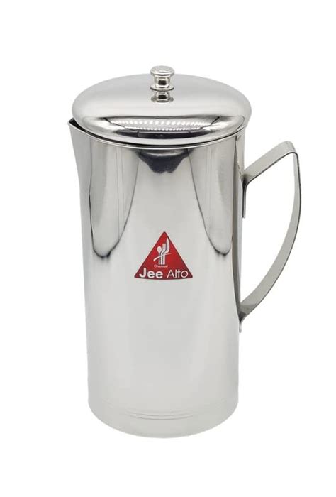 JEE ALTO Slim Stainless Steel Water Jug Pitcher with Lid for Storage ...