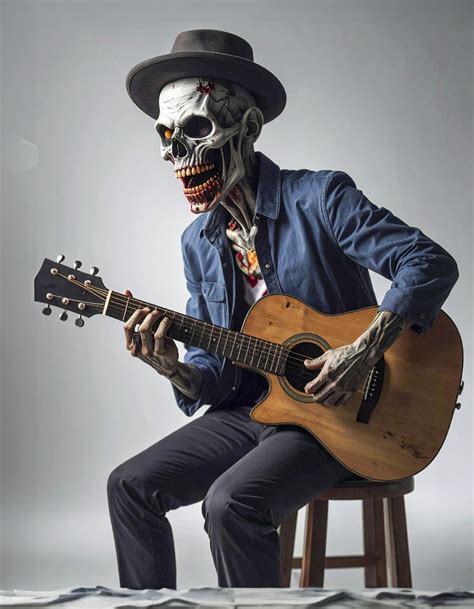 Halloween Painting Man Plays Guitar Free Stock Photo - Public Domain ...