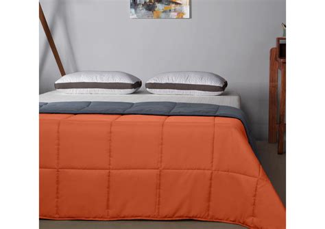 Sleepyhead Reversible Microfiber Comforter, Citrus Orange and Ash Grey ...