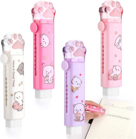 Molain Süße Radiergummis, 4 Stück Kawaii Katzenpfoten Radiergummis für ...