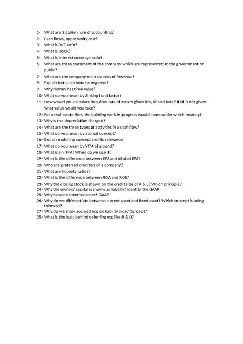 Basic Accounting and Finance Q - 1- What are 3 golden rule of ...