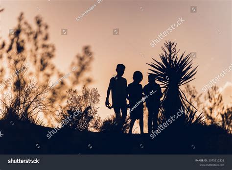 Family Hiking Silhouette