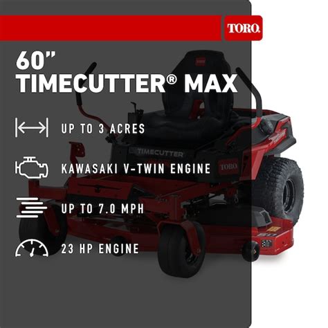 Toro TimeCutter Max 60-in 23-HP V-twin Gas Zero-turn Riding Lawn Mower ...