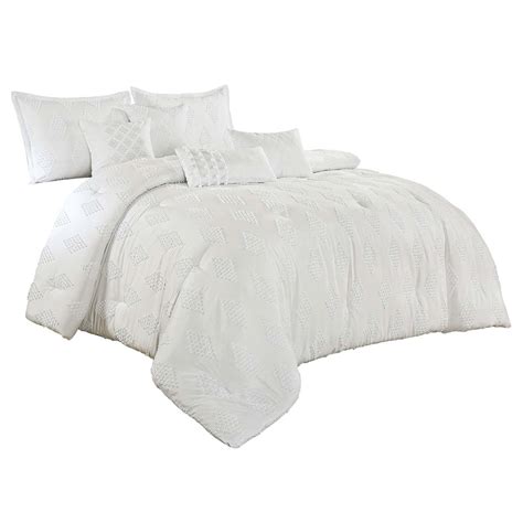 7-Piece Eleanor White Comforter Set, King
