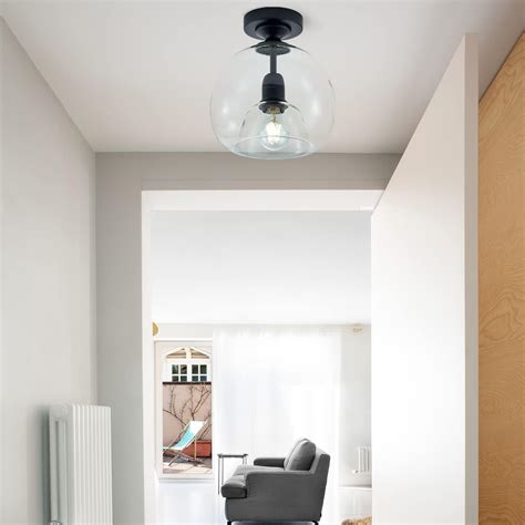 Buy Flush Mount Ceiling Light, Industrial Ceiling Light Clear Glass ...