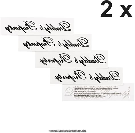 Tattoodrucker 2 x Daddy's Property - Lettering Black Tattoo - India | Ubuy