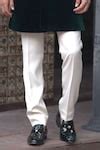 Buy Green Velvet, Cotton Embroidery Cosmo Bloom Sherwani With Trouser ...