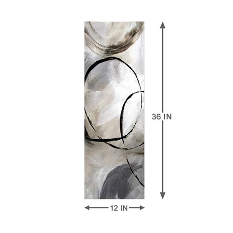 Allegro Grey Abstract Canvas Wall Art, 12x36 | At Home
