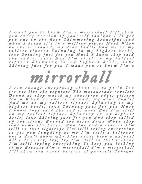 Mirrorball Taylor Swift Lyrics Folklore Album Physical Print, Wall Art ...