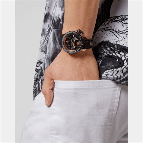 Philipp Plein Men Automatic Rose Gold Dial Analog Silicone Watch ...