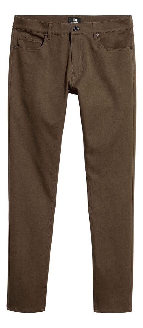 Trousers Super Skinny Fit - Dark khaki green - Men | H&M IN