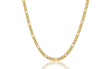 Buy Gold Era Designer 24 Inch Gold Plated Sachin Design Figaro Link ...