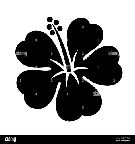 Hibiscus Clip Art Black And White