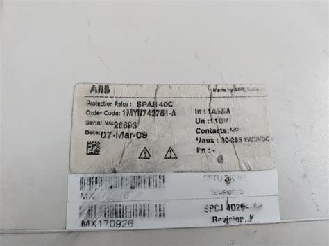 Abb Spaj 140 C Overcurrent And Earth-fault Protection Relay – Aeliya ...