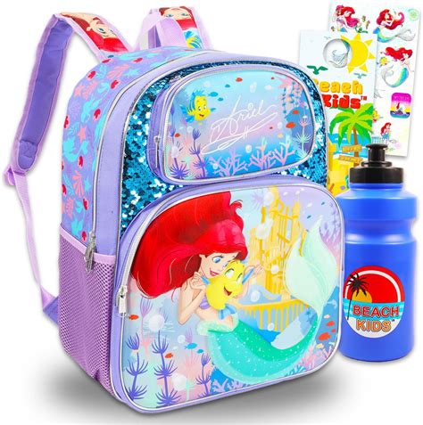 Amazon.com | Disney Little Mermaid Backpack for Girls - Bundle with 16 ...