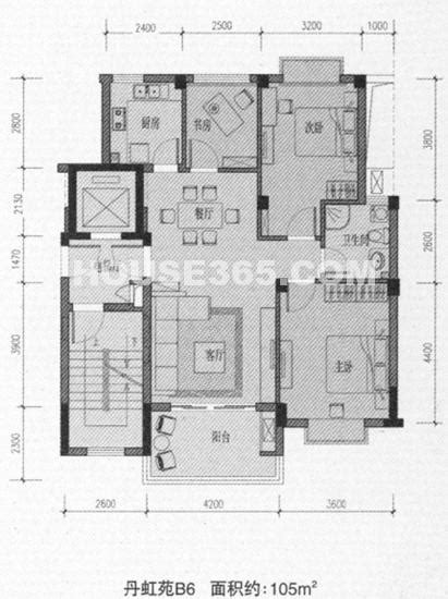 三室两厅一厨两卫105平方米-建筑户型图-筑龙建筑设计论坛