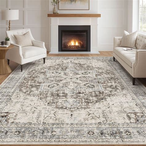 Amazon.com: 9x12 Area Rugs - 9x12 Washable Area Rug Indoor Vintage Rug ...