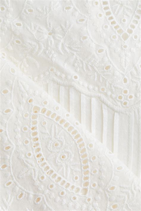 Blusa con bordado inglés - Blanco - MUJER | H&M ES