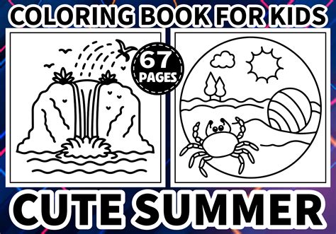 Cute Summer Coloring Pages for Kids Graphic by Creative Art · Creative ...