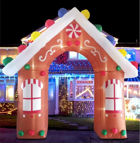 Amazon.com: 10FT Christmas Inflatables Gingerbread House Archway ...