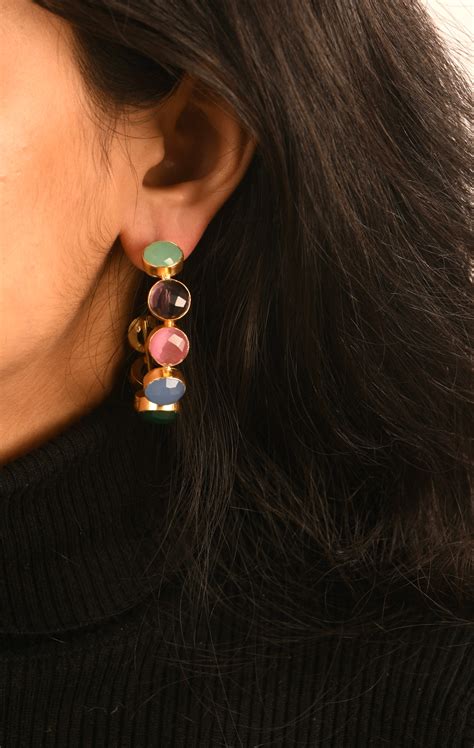 Radiant Splendor: Emily Rainbow Hoops By Totapari Jewellery