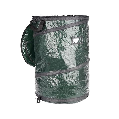 30 Gallon Collapsible Lawn and Leaf Waste Bag with Lid, Pop Up Folding ...
