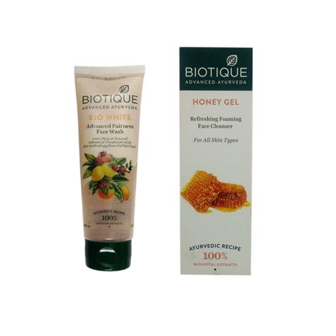 BIOTIQUE BIO WHITE ADVANCED FAIRNESS FACE WASH 100ML +BIOTIQUE HONEY ...