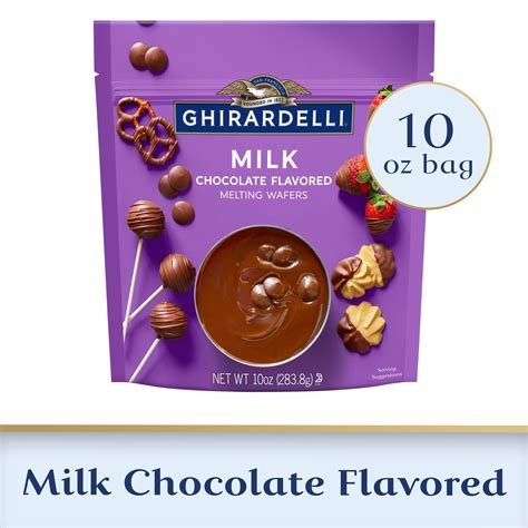 Ghirardelli Milk Chocolate Flavored Melting Wafers, 10 oz Bag for Candy ...