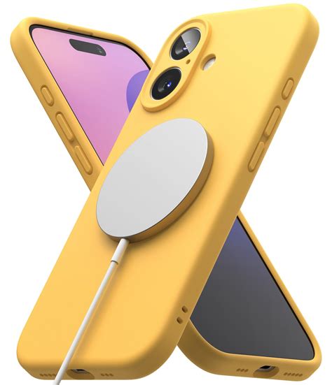 Buy iPhone 16 Plus Back Case | Silicone Magnetic - Yellow | Ringke India