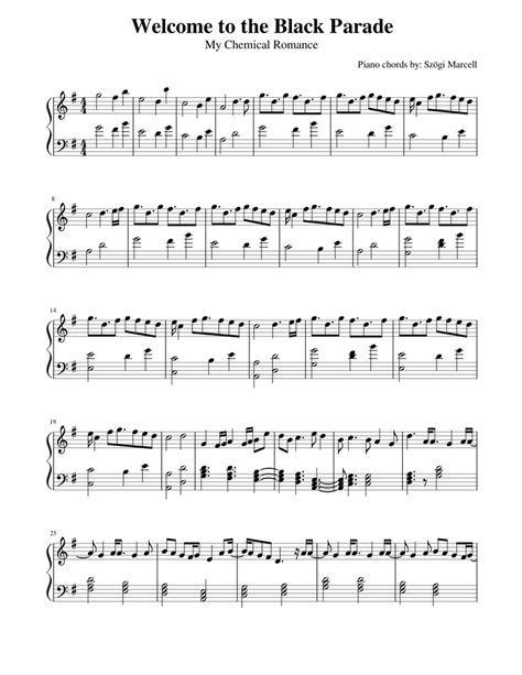 Welcome to the Black Parade Sheet music for Piano (Solo) | Download and ...