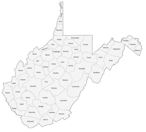West Virginia County Map - GIS Geography