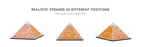 3d realistic pyramid in different positions web poster for travel ...