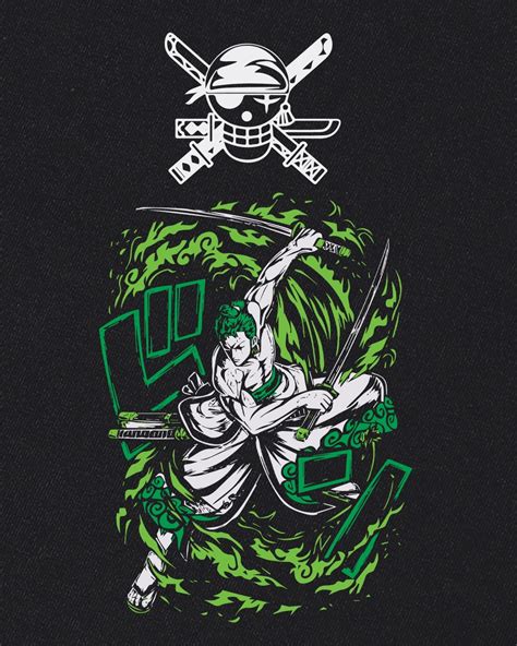 Buy Men's Black Pirate Hunter Zoro Graphic Printed Oversized T-shirt ...