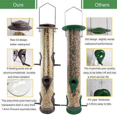 Snapklik.com : MIXXIDEA Metal Tube Bird Feeders For Outdoors Hanging ...