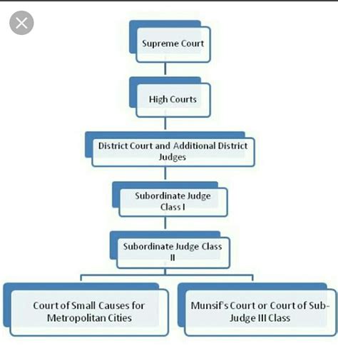 Describe the structure of courts in India along with flow chart ...
