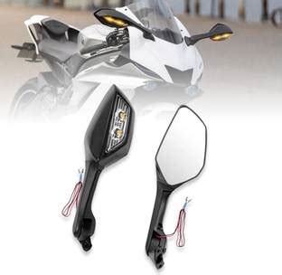 Moto Genius Universal Adjustable Bike Rear View Side Mirror with Turn ...