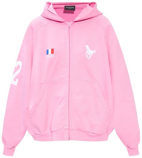 Buy Balenciaga Zip Up Hoodie 'Pink' - 720425 TNVD4 5630 | GOAT