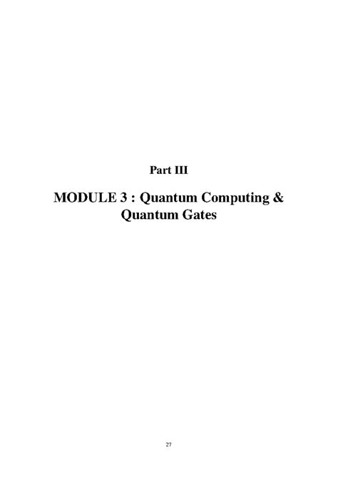 **Module 3 Notes - Quantum Computing and Quantum Gates (22PHYS12 ...
