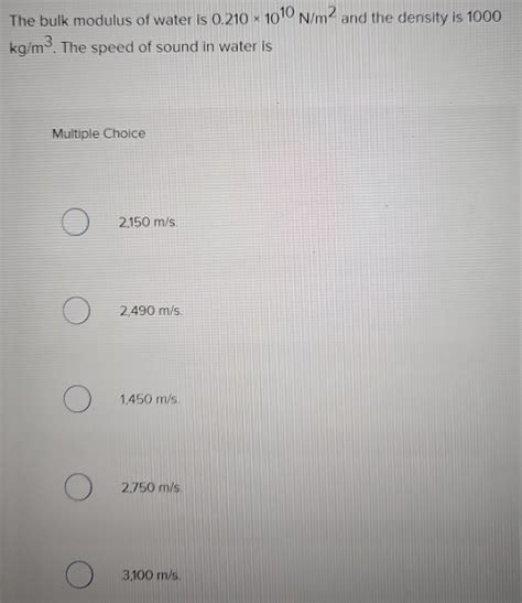 Image result for Bulk Modulus of Water Application