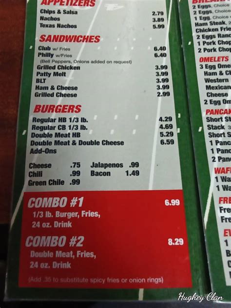 Menu at Red Zone Cafe, Lubbock, Slide Rd