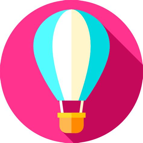 Hot air balloon Flat Circular Flat icon | Freepik