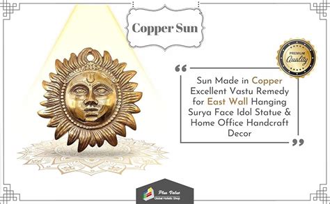 Buy Plus Value Copper Sun Wall Hanging Vastu Remedy for Missing East ...