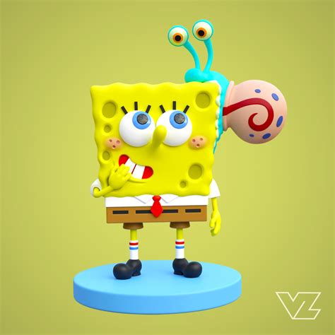 3D-Datei SpongeBob und Gary - SpongeBob Schwammkopf 🦸 ・3D-druckbares ...