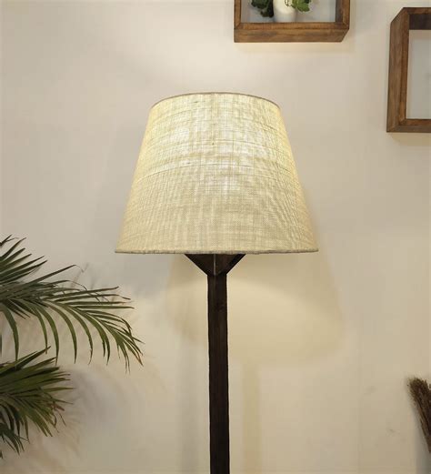 Buy Solid Wood Troika Beige Lampshade Floor Lamp With Brown Base Online ...